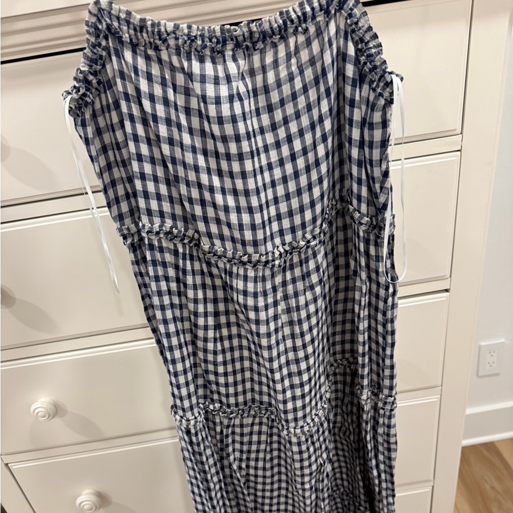 Rails Zuri Salor Navy Check Midi Dress